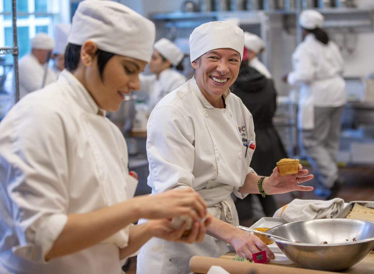 Students in the baking class at the SRJC Culinary Arts Center. (John Burgess/The Press Democrat)