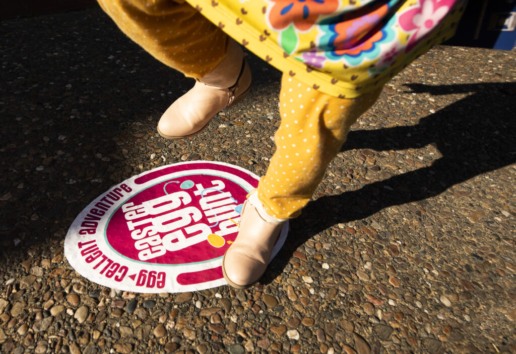 Downtown Santa Rosa businesses are hoping to drum up some business with an Easter "Egg" Hunt where kids can collect stickers from businesses and turn them in for prizes. (Photo by John Burgess/The Press Democrat)