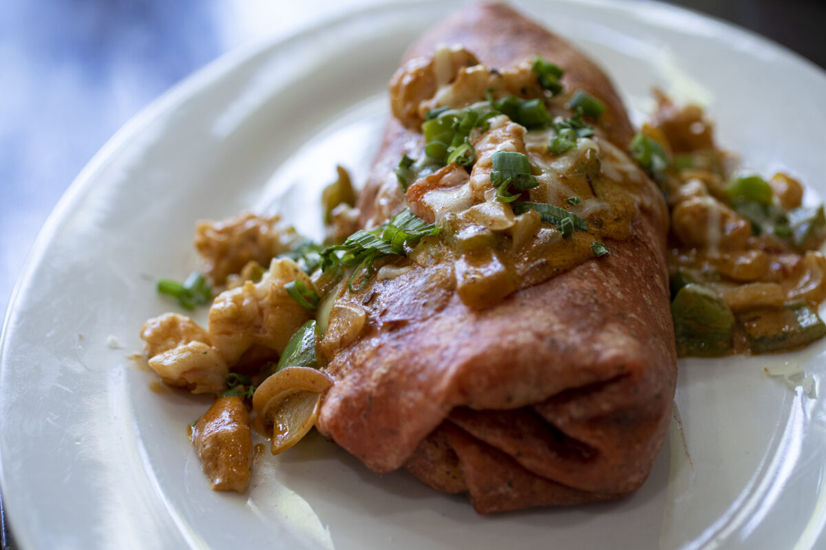Chipotle shrimp burrito at La Fondita on Third Street in downtown Santa Rosa, May 11, 2022. (Chad Surmick / The Press Democrat)