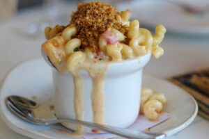 Lobster mac and cheese from Willi's Wine Bar in Santa Rosa. (Heather Irwin/The Press Democrat)