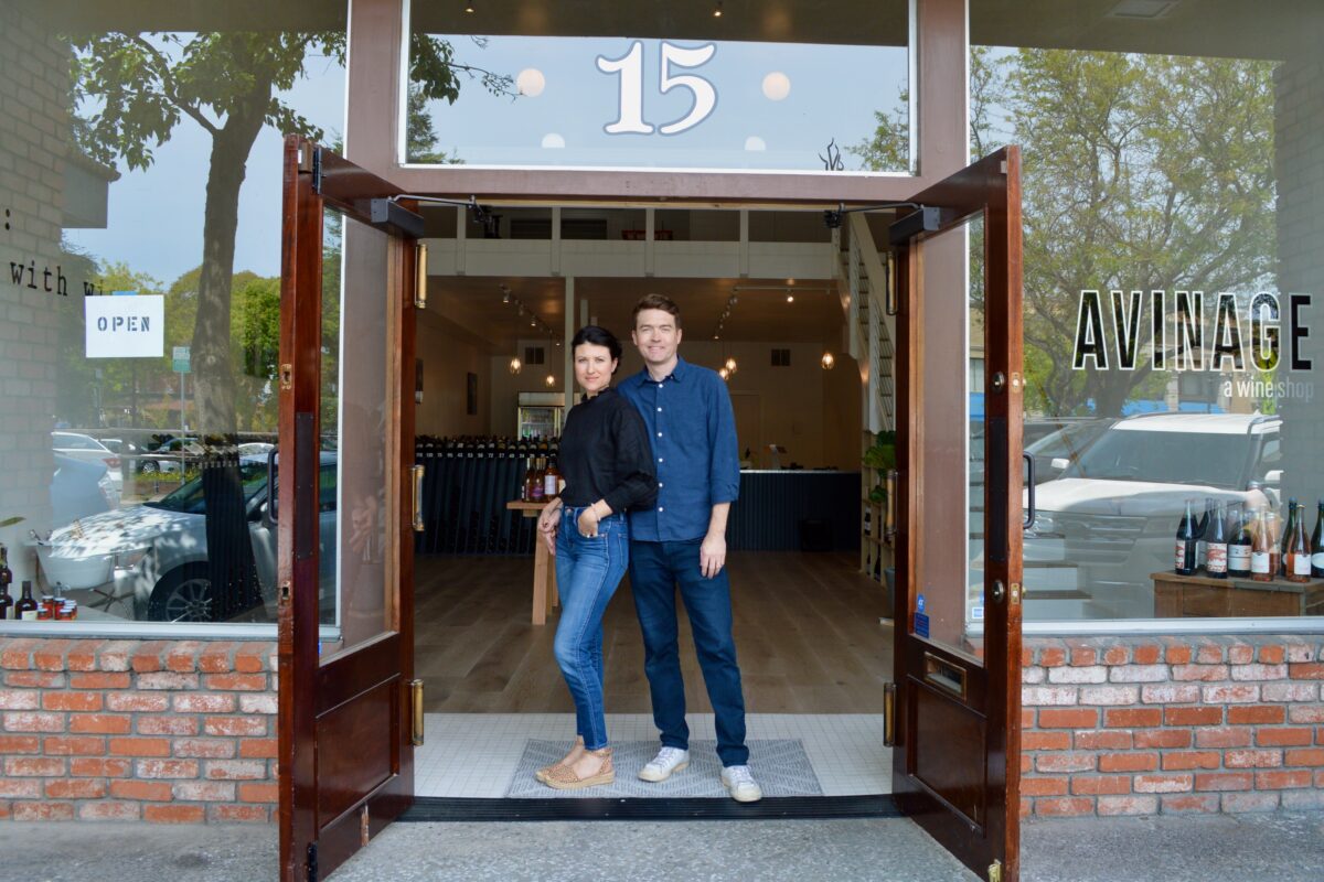 Damien Carney of Avinage, with his wife Shree Starkman, in Petaluma. (Tina Caputo)