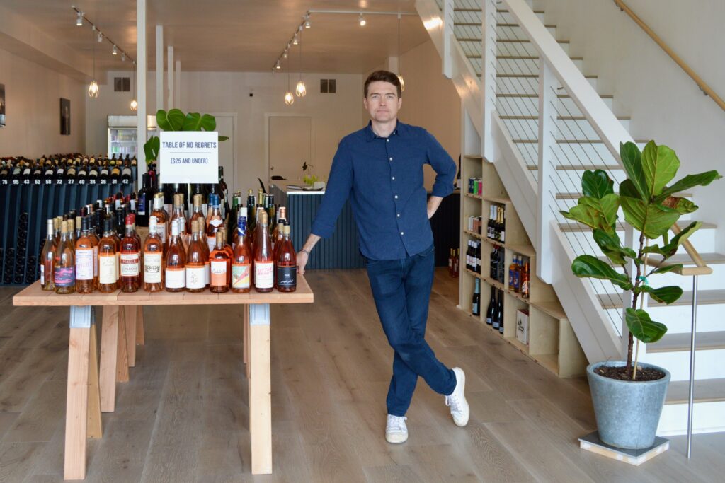 Damien Carney spent years as a sales director and portfolio manager for wine importers in New York and California before opening Avinage in Petaluma. (Tina Caputo)
