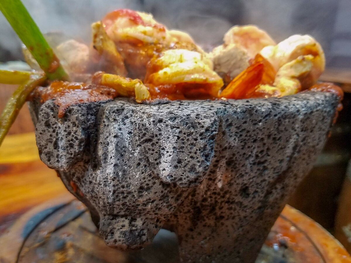 Molcajete at Taqueria Molcajetes in Santa Rosa. (Heather Irwin/The Press Democrat)