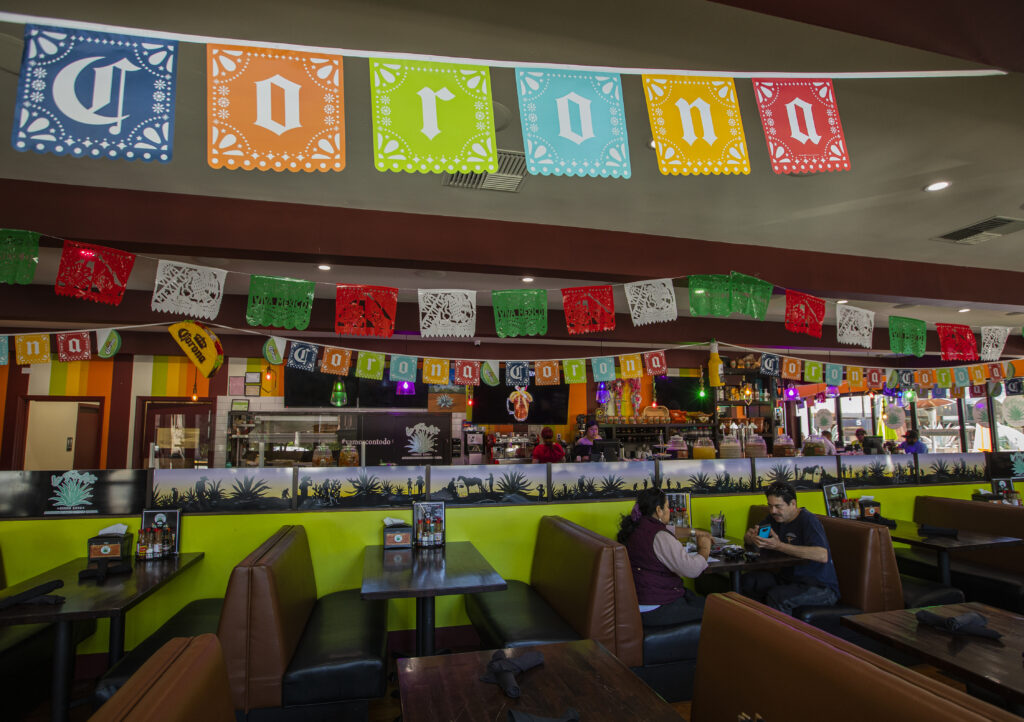 The festive atmosphere at La Fondita on Third Street in downtown Santa Rosa, May 11, 2022. (Chad Surmick / The Press Democrat)