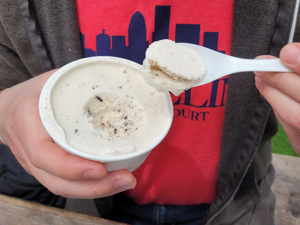 Cookies and cream ice cream from Mariapilar Ice Cream at BottleRock 2022. (Heather Irwin/Sonoma Magazine)