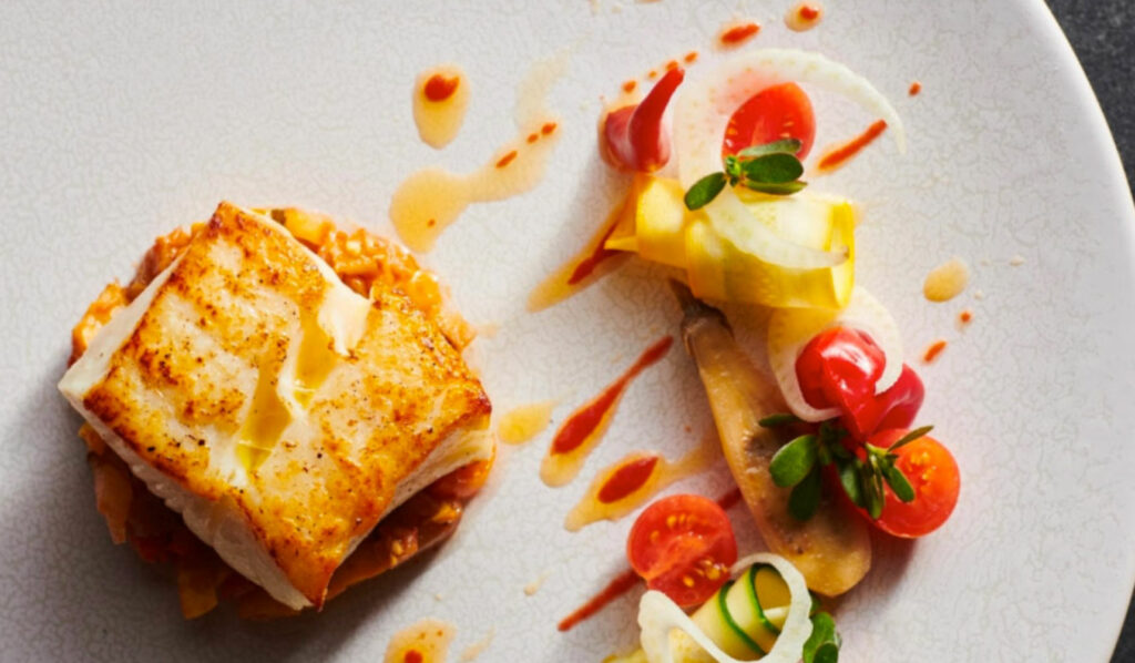 An artistically presented dish from Farmhouse Inn restaurant in Forestville. (Courtesy of Farmhouse Inn)