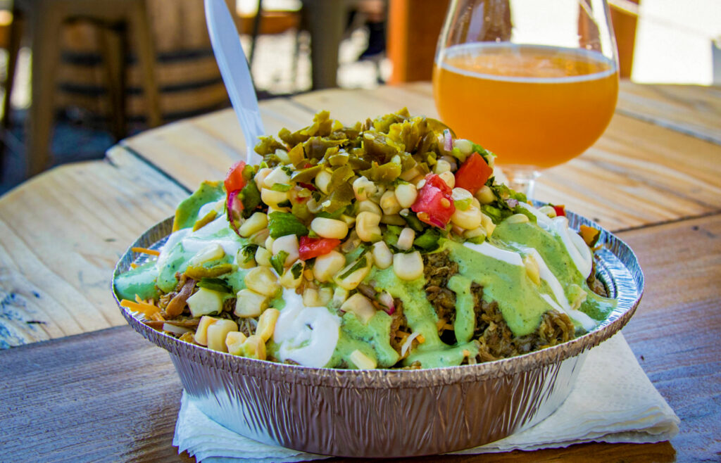 Mojo nachos from Lila’s Streetside Eats food truck. (Heather Irwin/Sonoma Magazine)