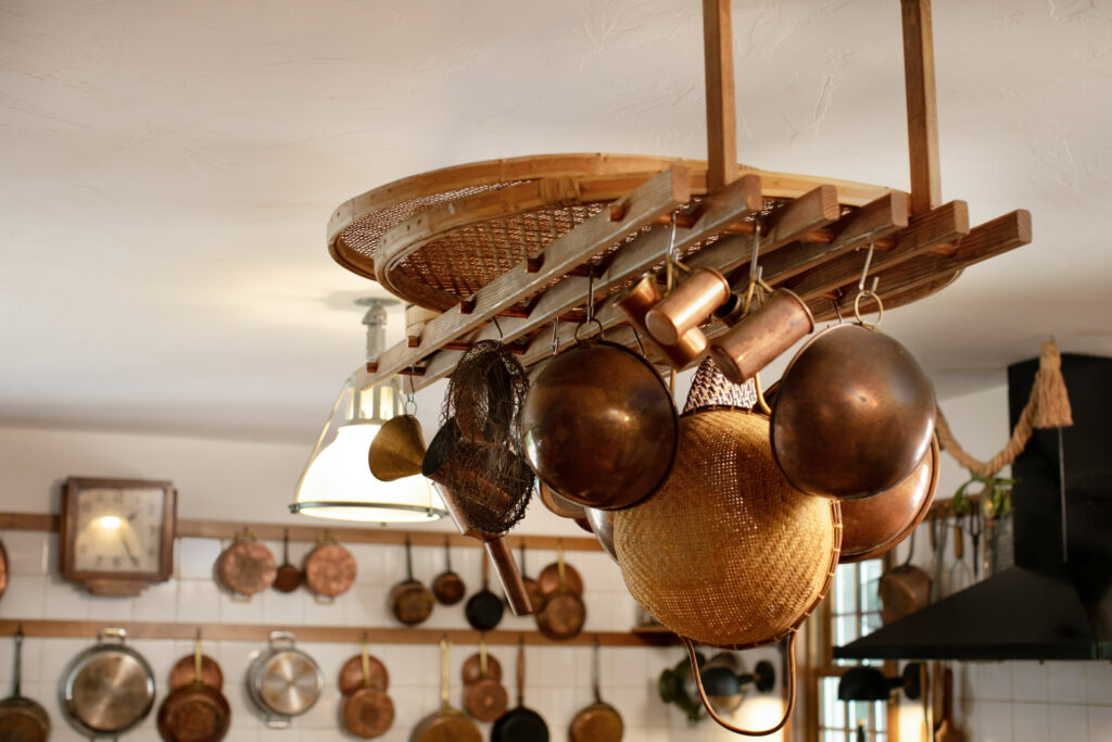 “The design was based on old Victorian kitchens, where everything hung on the walls, very utilitarian,” says Lewis. (Eileen Roche)