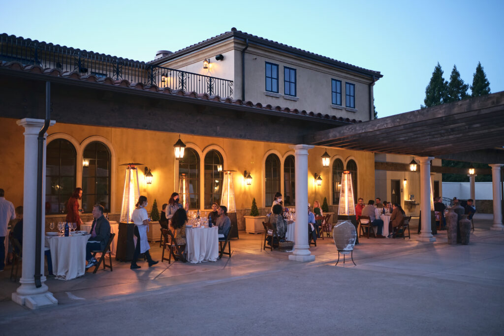 An evening event at Bacchus Landing in Healdsburg. (Courtesy of Bacchus Landing)