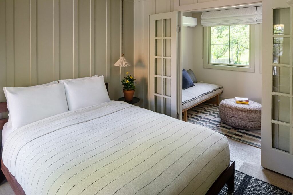 One of a dozen Green Meadow Chalets at Dawn Ranch in Guerneville. (Greg Ceo Studio)