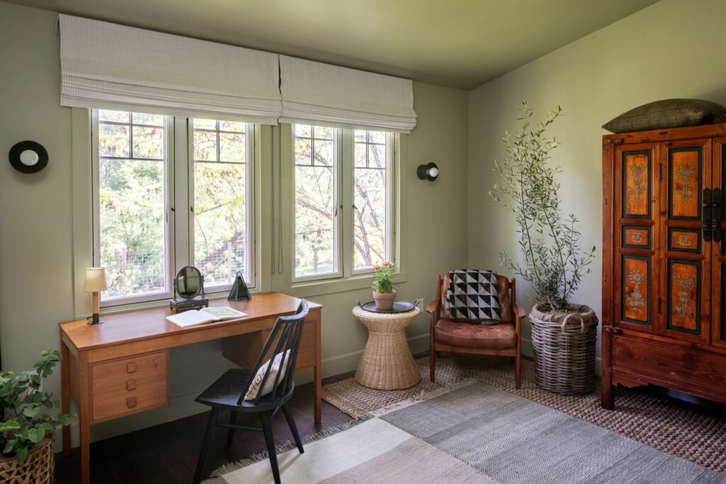 Inside a guest cabin at Dawn Ranch in Guerneville. (Greg Ceo Studio)