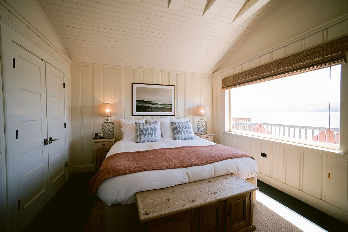 Bedroom in Al's Cottage at Nick's Cove in Marshall. (Kristen Loken)