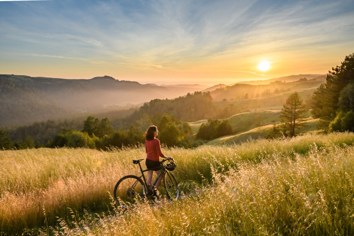 Romany McNamara takes in the sunset at Willow Creek trail in west Sonoma County. (Jerry Dodrill Photography)