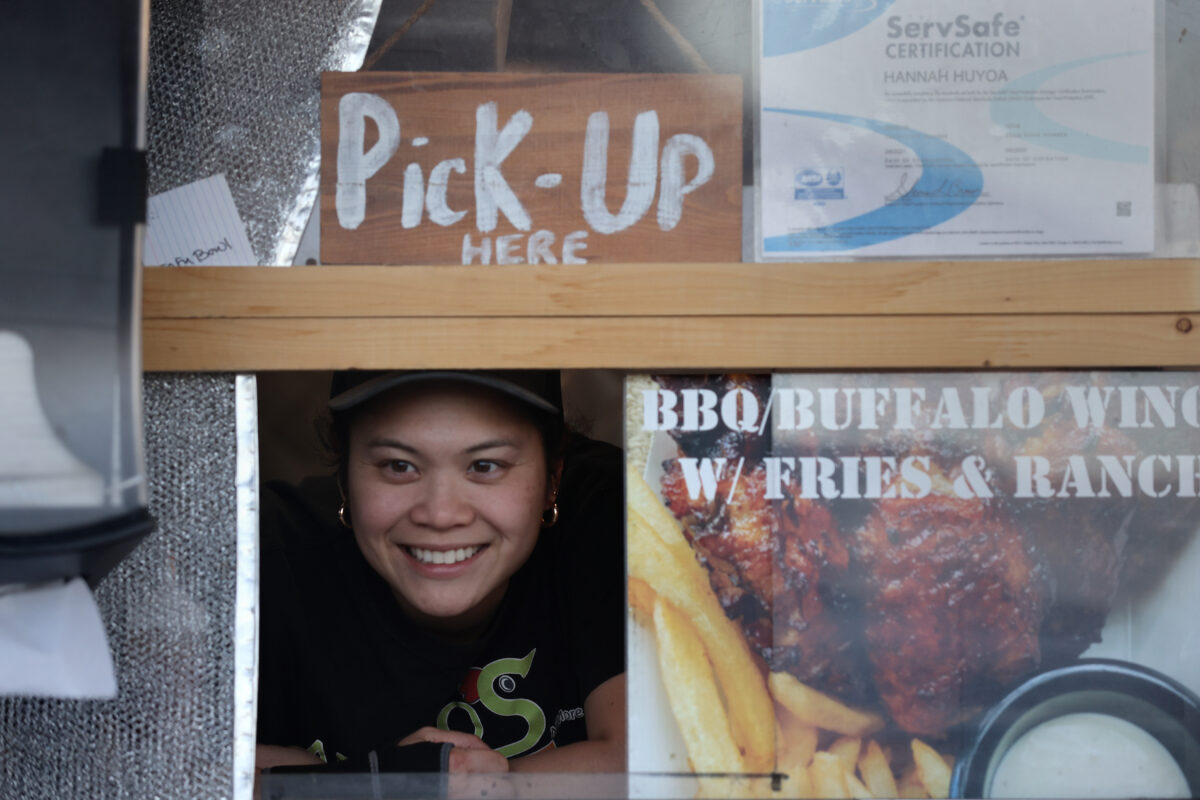Adobos N' More food truck owner Hannah Huyoa at The Block Petaluma food park in Petaluma, Calif., on Saturday, May 14, 2022.(Beth Schlanker/The Press Democrat)