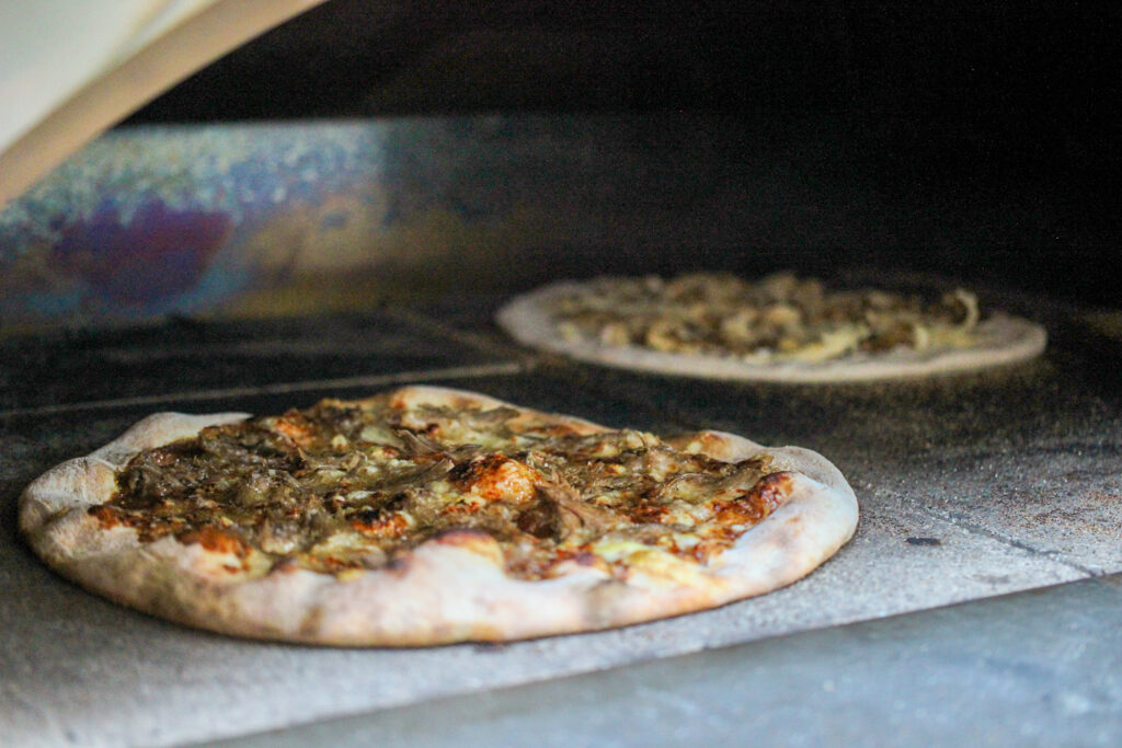 Pizza in the oven at Pleasant Hill Pie in Sebastopol. (Pleasant Hill Pie)