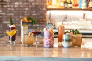 Cocktail lineup at Third Pig Bar in Sebastopol (John Wesley Brewer)