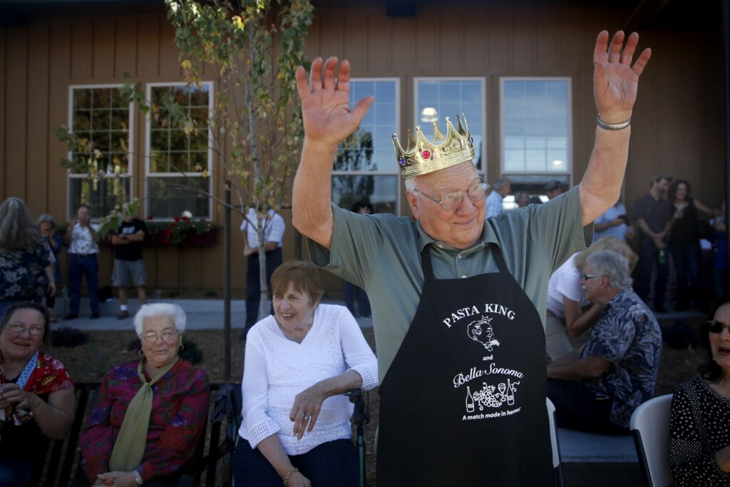 Art Ibleto celebrates his 90th birthday at Saralee and Richard's Barn at the Sonoma County Fairgrounds on Sunday, October 9, 2016 in Santa Rosa, California. (Beth Schlanker/The Press Democrat)