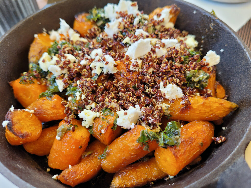 Roasted carrots with quinoa at the Farmstand at Farmhouse Inn. (Heather Irwin/Sonoma Magazine)