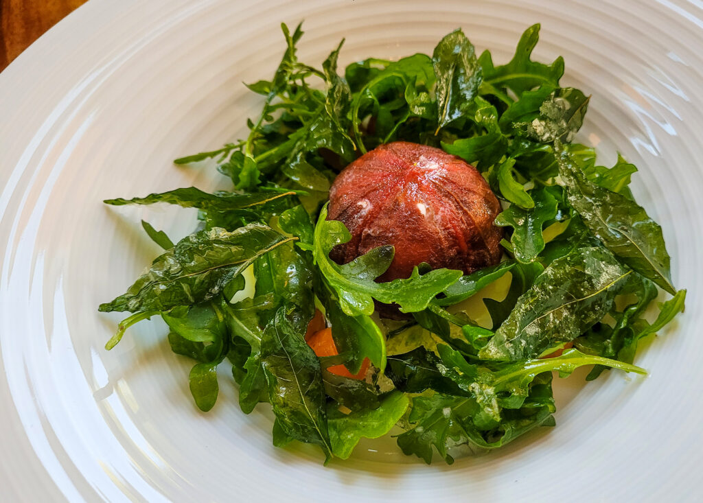 Early Girl tomato and Sungolds are served at Barndiva in Healdsburg. (Heather Irwin / The Press Democrat)