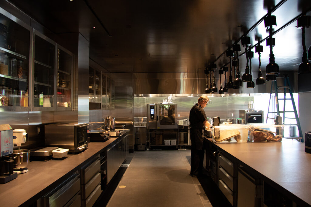 The kitchen of the soon-to-be opened Cyrus restaurant in Geyserville. (Heather Irwin/Sonoma Magazine)