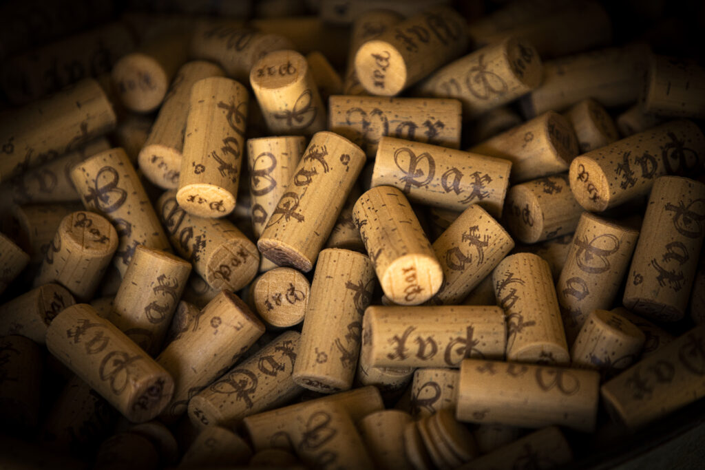 Corks from the Pax Winery tasting room at The Barlow in Sebastopol. (John Burgess/Sonoma Magazine)