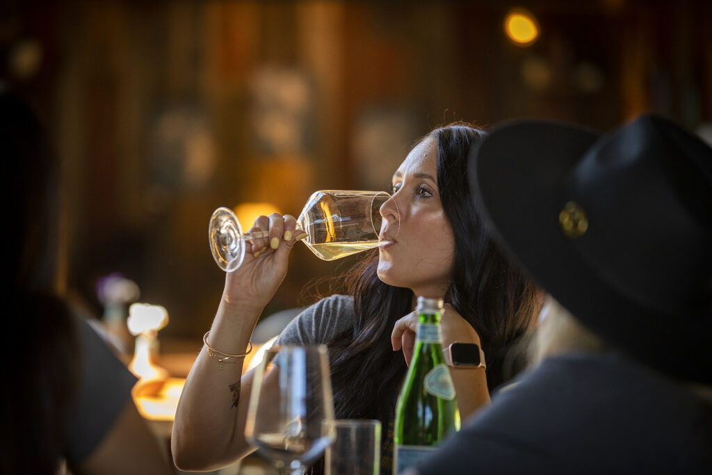 The Pax Winery tasting room at The Barlow on a Friday afternoon in Sebastopol. (John Burgess/Sonoma Magazine)
