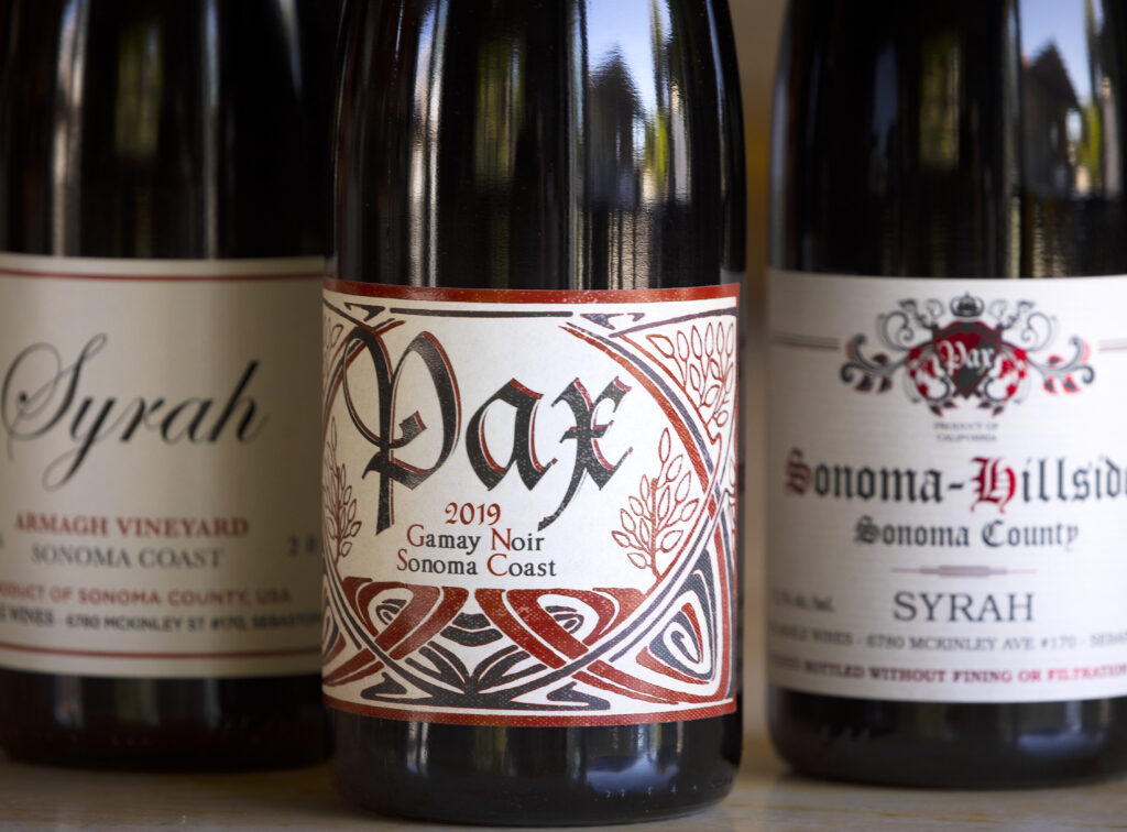 Pax wines in the Pax Winery tasting room at The Barlow in Sebasotpol. (John Burgess/Sonoma Magazine)