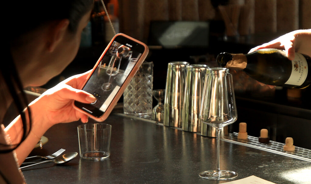 Breze's Cremant De Loire is poured at Little Saint in Healdsburg, Wednesday, July 21, 2022. (Kent Porter / The Press Democrat) 2022