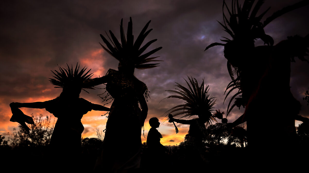 Tha Danza Zantotl Aztec dancers perform during Windsor's Día de los Muertos event, Saturday, Oct. 30, 2021. (Kent Porter / The Press Democrat)