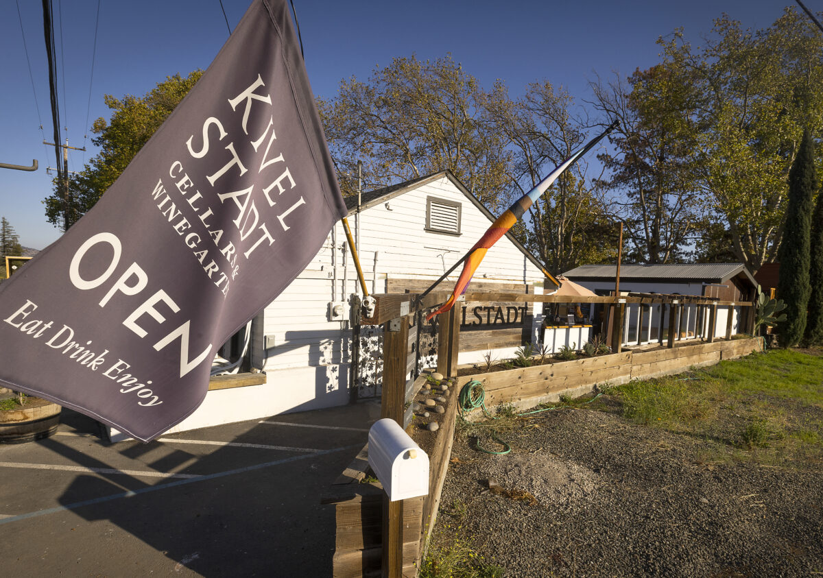 Kivelstadt Cellars and Winegarten at the corner of Highway 12 and Highway 121 in Sonoma, Thursday, October 20, 2022. (John Burgess/The Press Democrat)