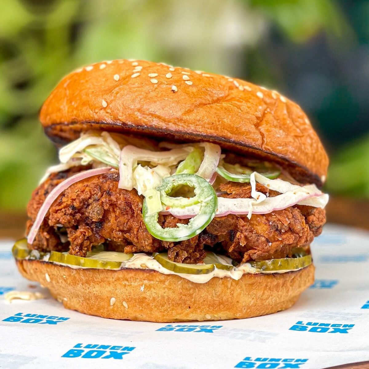 Fried chicken sandwich from Lunch Box. (Lunch Box)