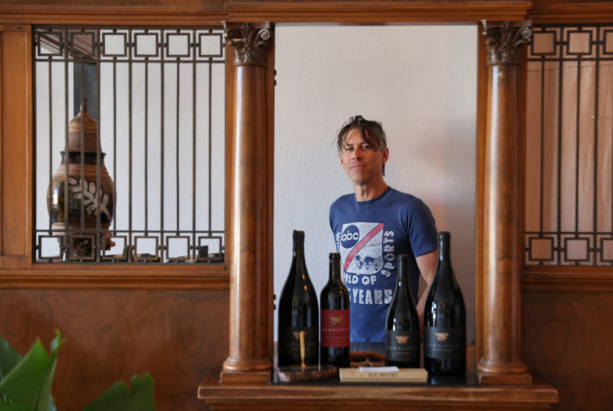 Brook Bannister is carrying on the winemaking tradition started by his mother at Bannister Wines. Photo taken at Bannister Wines tasting room in Geyserville on Thursday, October 6, 2022. (Christopher Chung/The Press Democrat)