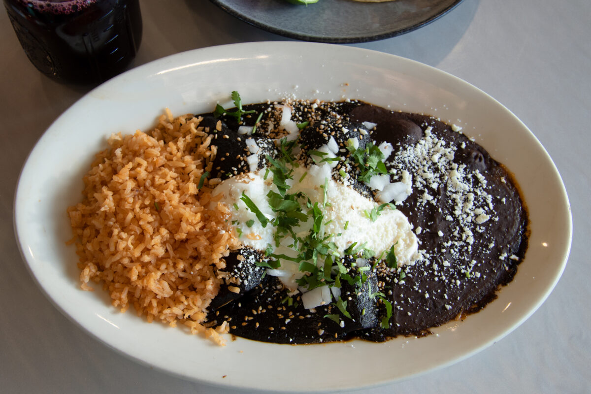 Mole Enchiladas at Sonoma Eats restaurant in Sonoma. (Heather Irwin/Sonoma Magazine)
