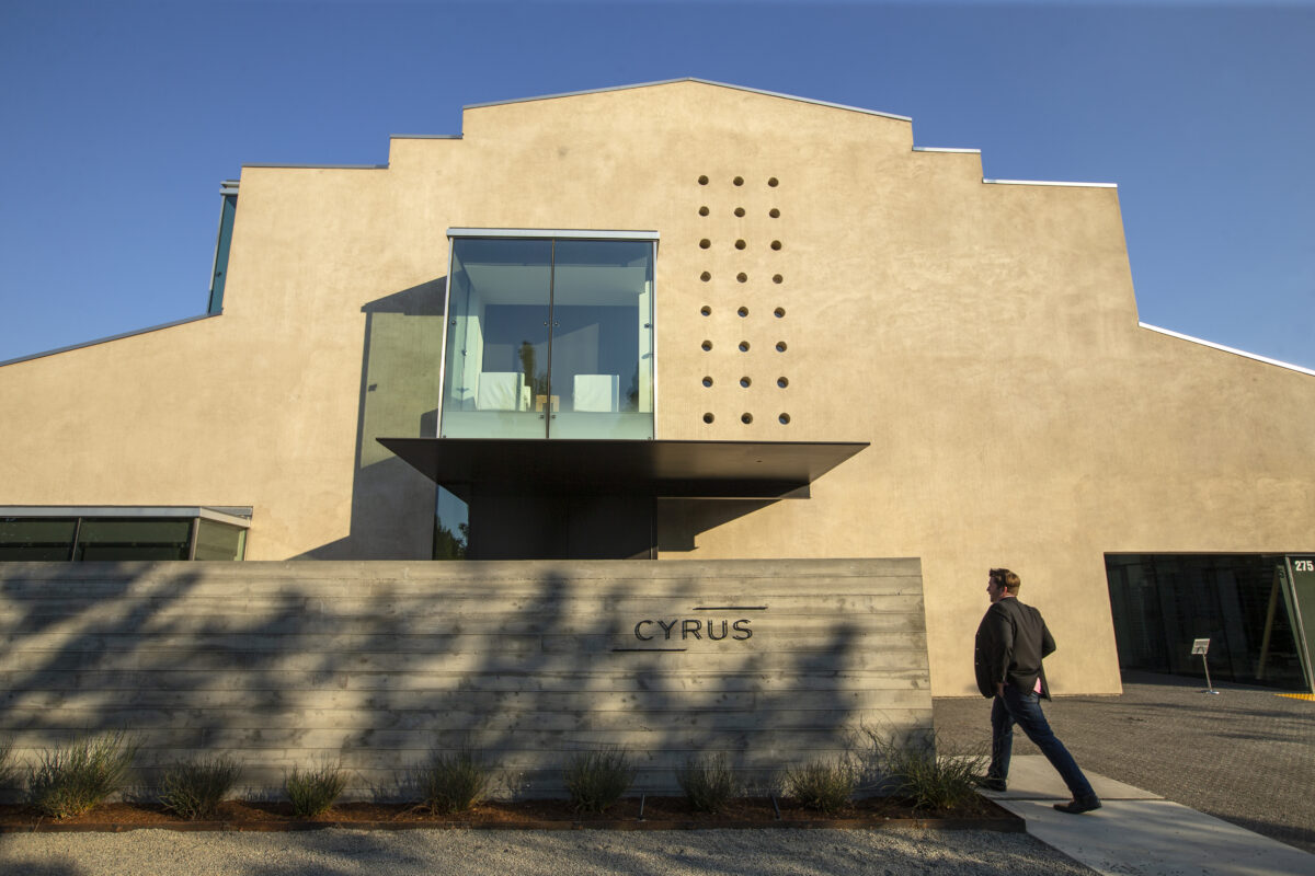 During a family and friends pre-opening night, Healdsburg Chef Dustin Valette walks into Cyrus in Geyserville on Thursday September 8, 2022. (Chad Surmick / Press Democrat)