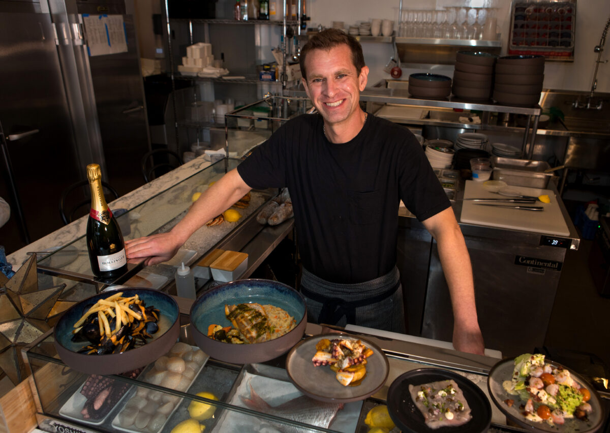 Chef Jake Rand stands inside Oyster, a new restaurant in The Barlow, Monday, November 7, 2022, in Sebastopol. (Darryl Bush / For The Press Democrat)