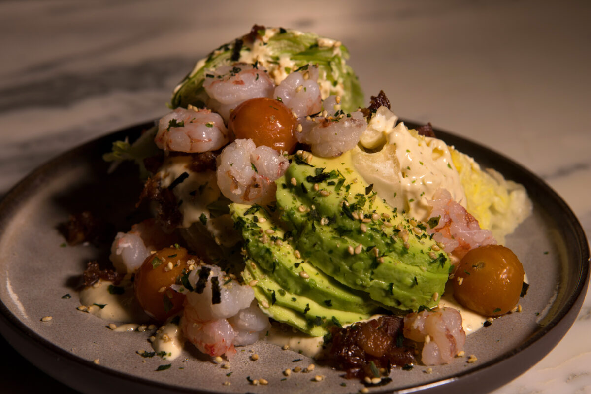 Iceberg Salad "Louie" with Bacon, Marinated Tomatoes, Rock Shrimp, "Oyster" Remoulade at Oyster, a new restaurant in The Barlow, Monday, November 7, 2022, in Sebastopol. (Darryl Bush / For The Press Democrat)