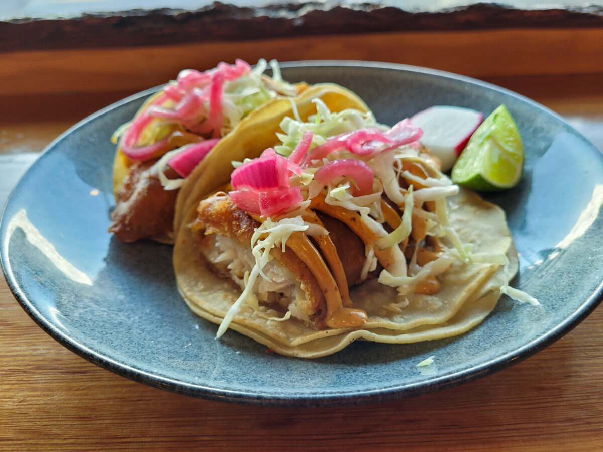 Fish tacos at Sonoma Eats restaurant in Sonoma. (Heather Irwin / The Press Democrat)