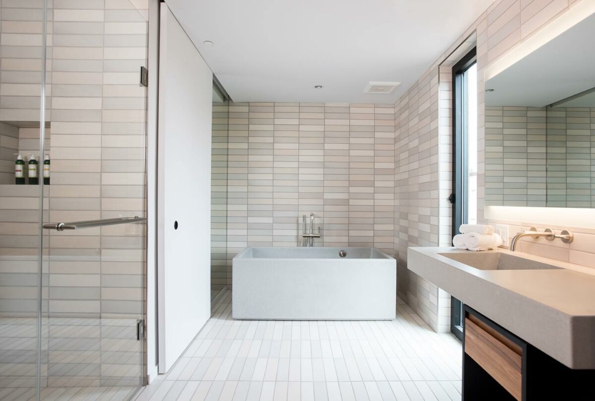 Guest bath at Harmon Guest House in Healdsburg. (Harmon Guest House)