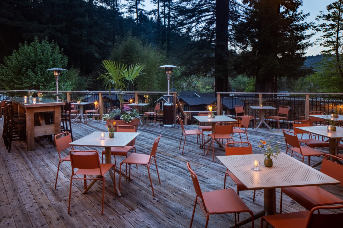 The deck at Agriculture Public House at Dawn Ranch in Guerneville. (Greg Ceo Studio)