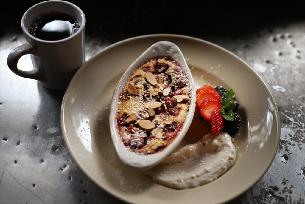 Cherry clafoutis at Agriculture Public House at Dawn Ranch in Guerneville. (Erik Castro/For The Press Democrat)