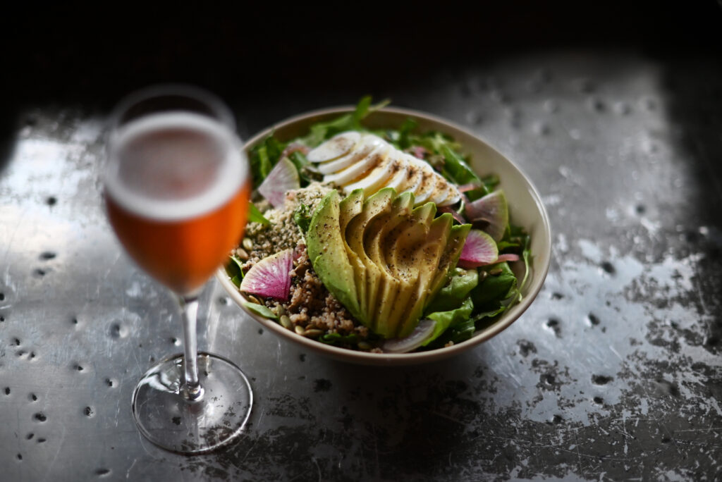 The power bowl at Agriculture Public House at Dawn Ranch comes with avocado, hemp seeds, quinoa and roasted butternut squash in a fig-apple-cider vinaigrette. (Erik Castro/For The Press Democrat)