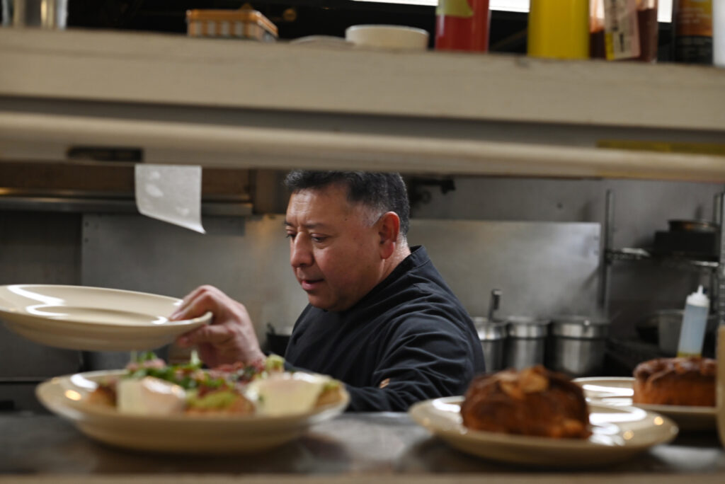 Executive Chef Jorge Gongora runs the kitchen at Agriculture Public House at Dawn Ranch in Guerneville, Saturday, Dec. 24, 2022. (Erik Castro/For The Press Democrat)
