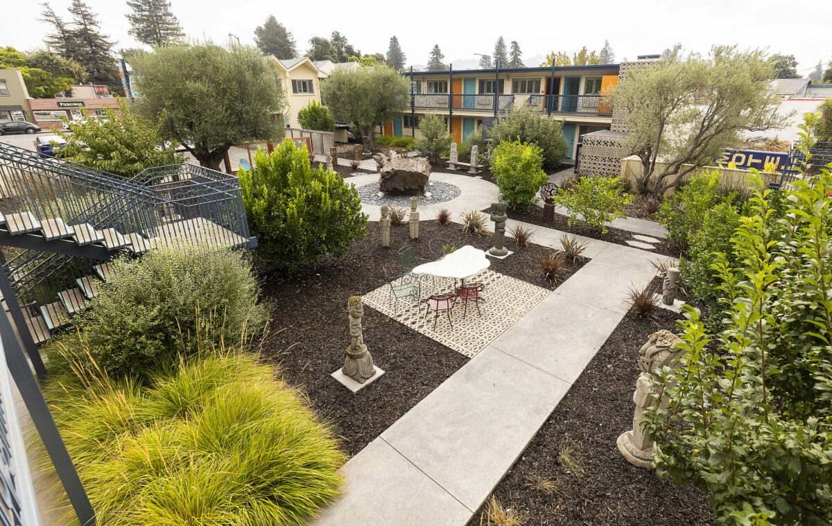 The Astro Motel in Santa Rosa reopened in June after completing repairs to rooms used by at-risk homeless people over two years during the pandemic, August 30, 2022. (John Burgess/The Press Democrat)
