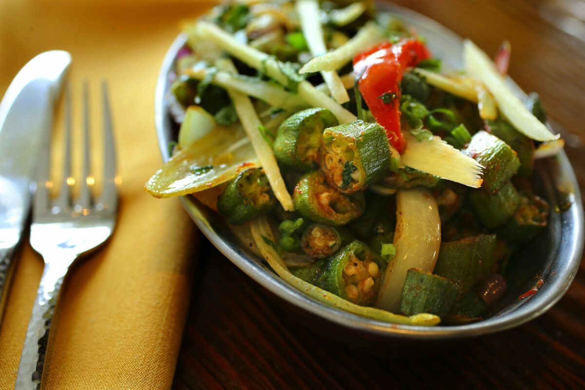 Bindi Masala from Yeti Restaurant in Santa Rosa. (John Burgess/The Press Democrat)