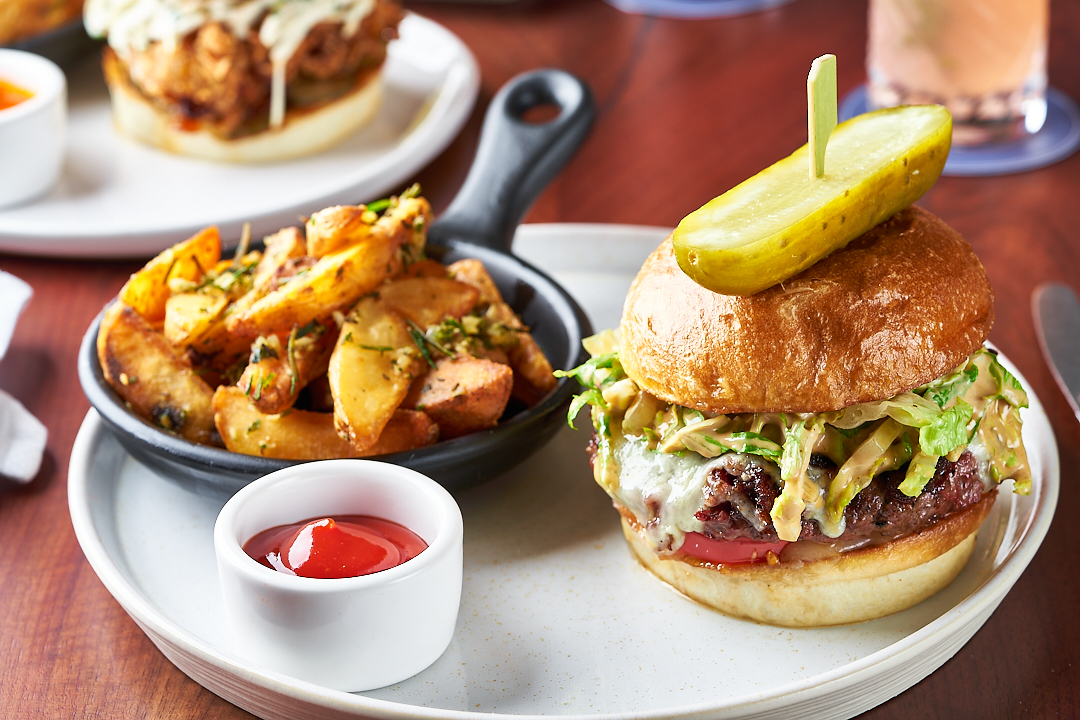 Burger at Wit & Wisdom in Sonoma. (The Lodge at Sonoma, Autograph Collection)