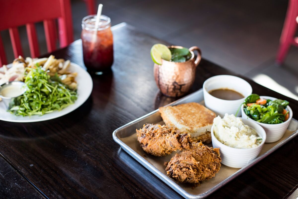 Fried chicken at Americana. (Kelsey Joy Photography)