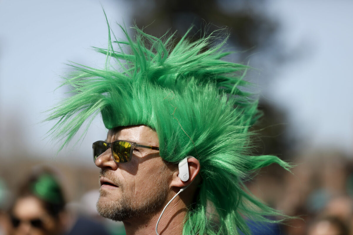 Jake Thill stands at the starting line and waits for the St. Patrick's Day 5K to beginon Santa Rosa Ave. near Old Courthouse Square in Santa Rosa, Calif., on Sunday, March 13, 2022. (Beth Schlanker/The Press Democrat)