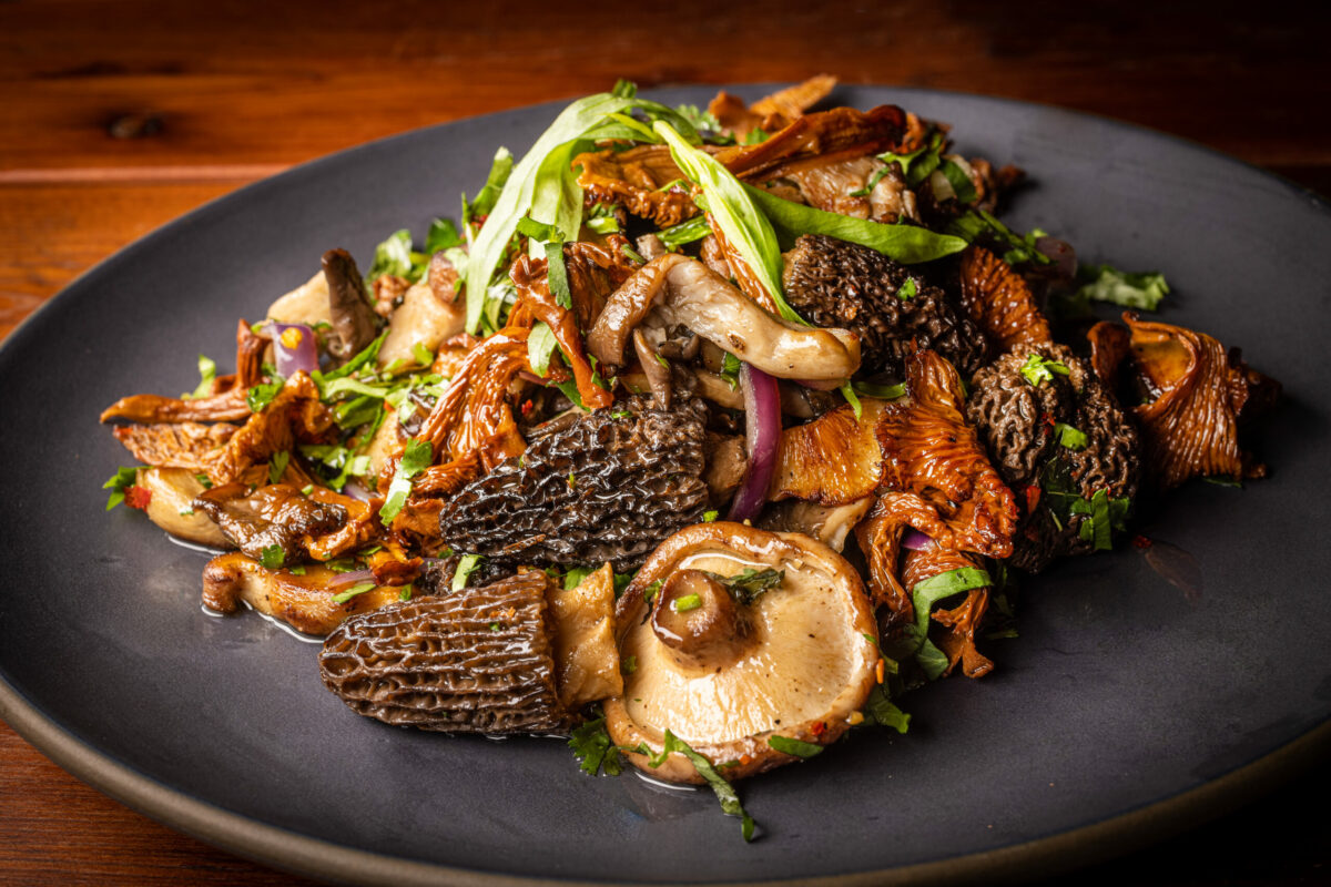 Soko. Morrel, Chantrelle, Shiitake & Oyster Mushrooms sauteed with fresh Herbs & chili flake from Piala Restaurant and Wine Bar in Sebastopol. (John Burgess/The Press Democrat)