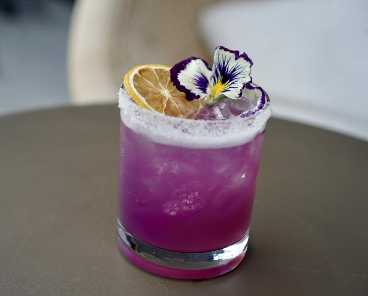 Ultra Magenta-Adaptogen cocktail at Harmon Guest House's The Rooftop. (Harmon Guest House)