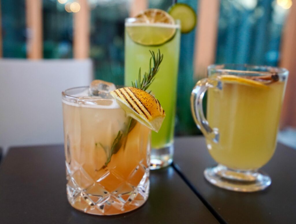 A trio of mocktails at Spoonbar at h2Hotel in Healdsburg. (h2Hotel)